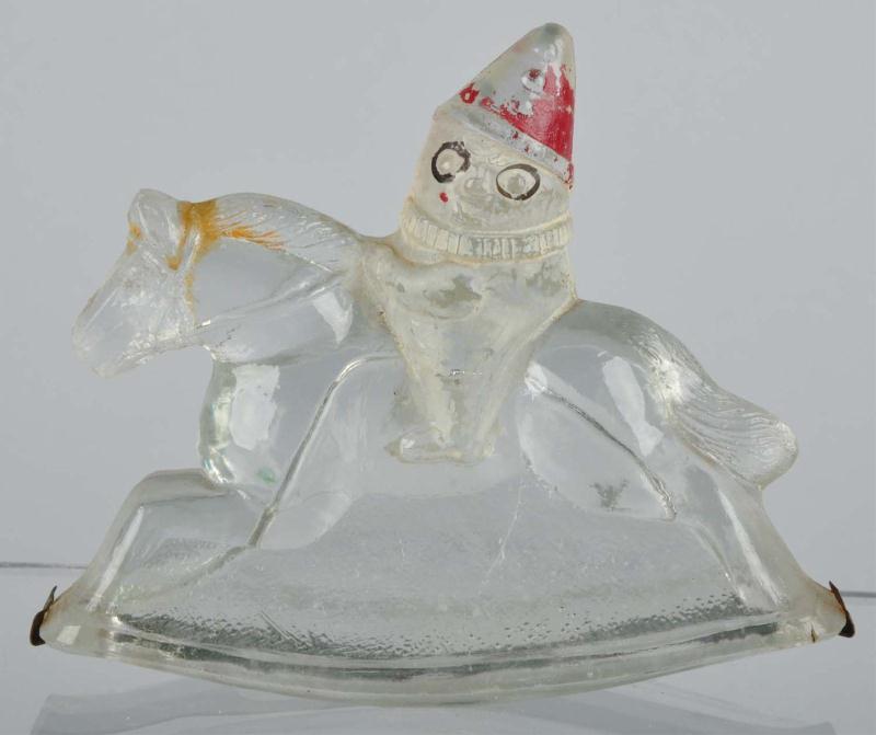 Glass Clown on Rocking Horse