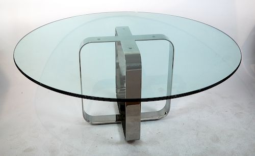 GLASS COFFEE TABLE ON CHROME