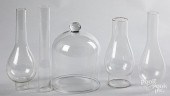 GLASS DOME, 8 1/4" H. TOGETHER