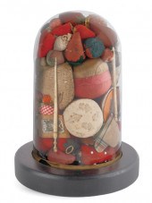 Glass dome sculpture containin