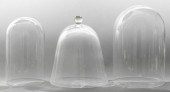 GLASS DOMES, 3 PCS. A trio of