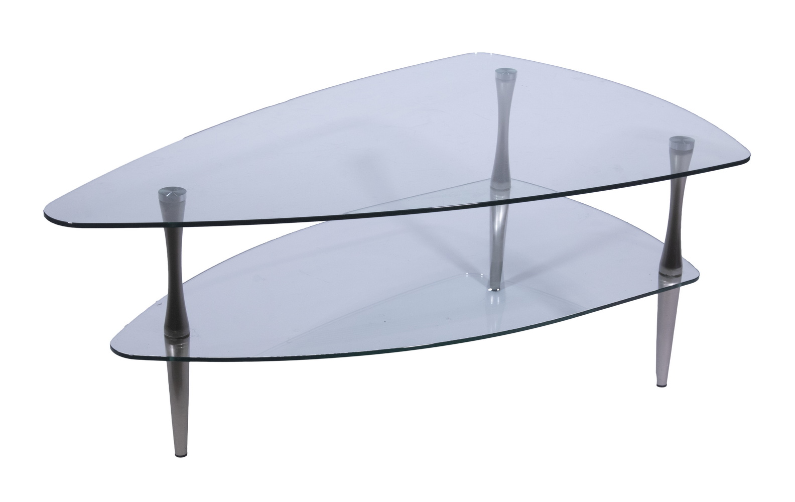 GLASS DOUBLE-SHELF "GUITAR PICK"