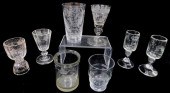 GLASS: EIGHT BLOWN GLASSES, MO