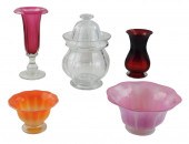 GLASS: FIVE ART REED (AMERICAN