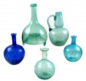GLASS: FIVE BLOWN GLASS VESSEL