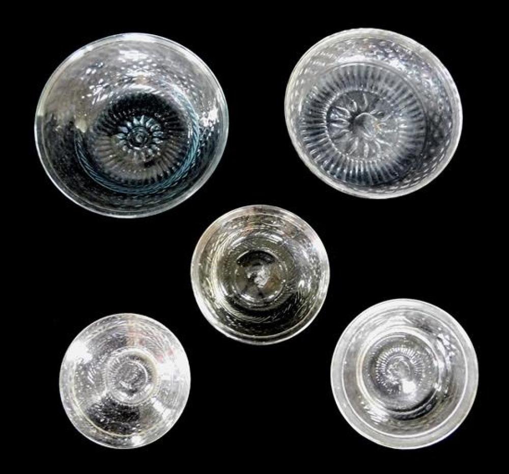 GLASS: FIVE EARLY SANDWICH GLASS