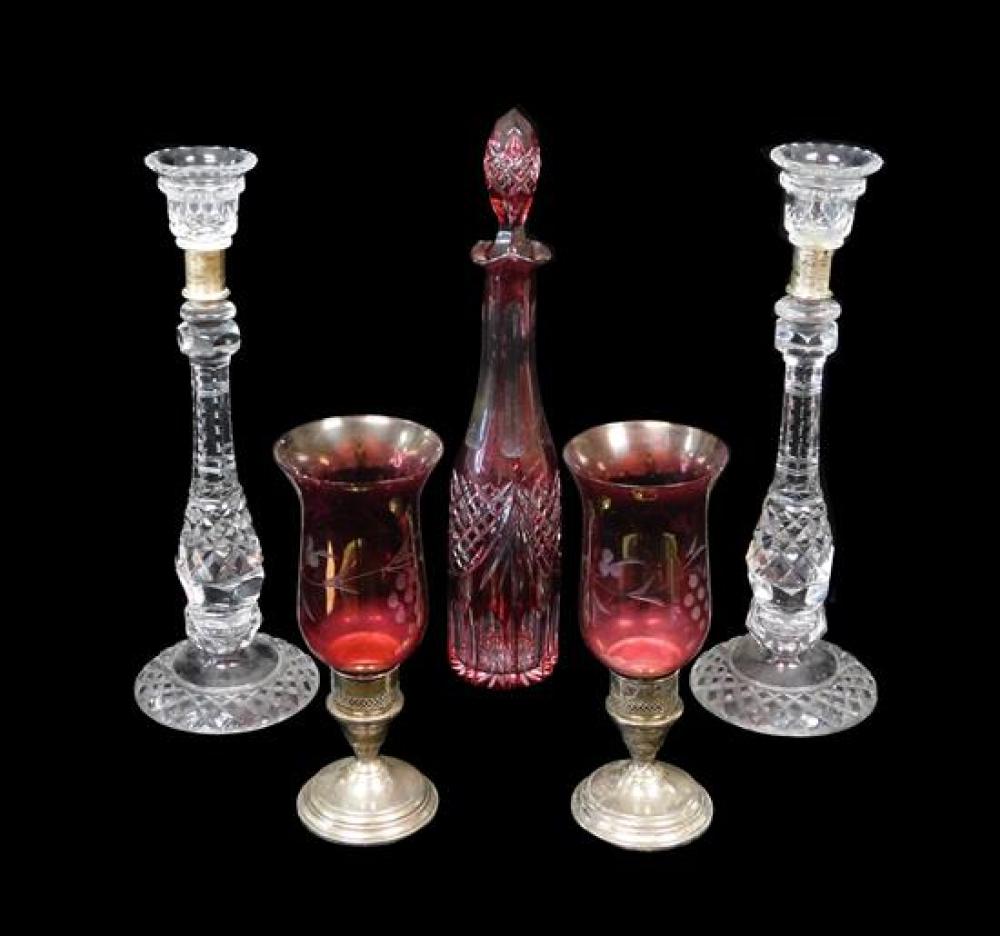 GLASS: FIVE PIECES OF CUT AND