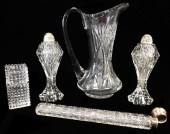 GLASS: FIVE PIECES OF CUT GLAS