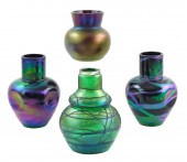 GLASS: FOUR IRIDESCENT ART GLA