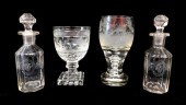 GLASS: FOUR PIECES, 19TH/ 20TH
