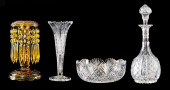 GLASS: FOUR PIECES OF CUT GLAS