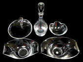 GLASS: FOUR STEUBEN CRYSTAL BO