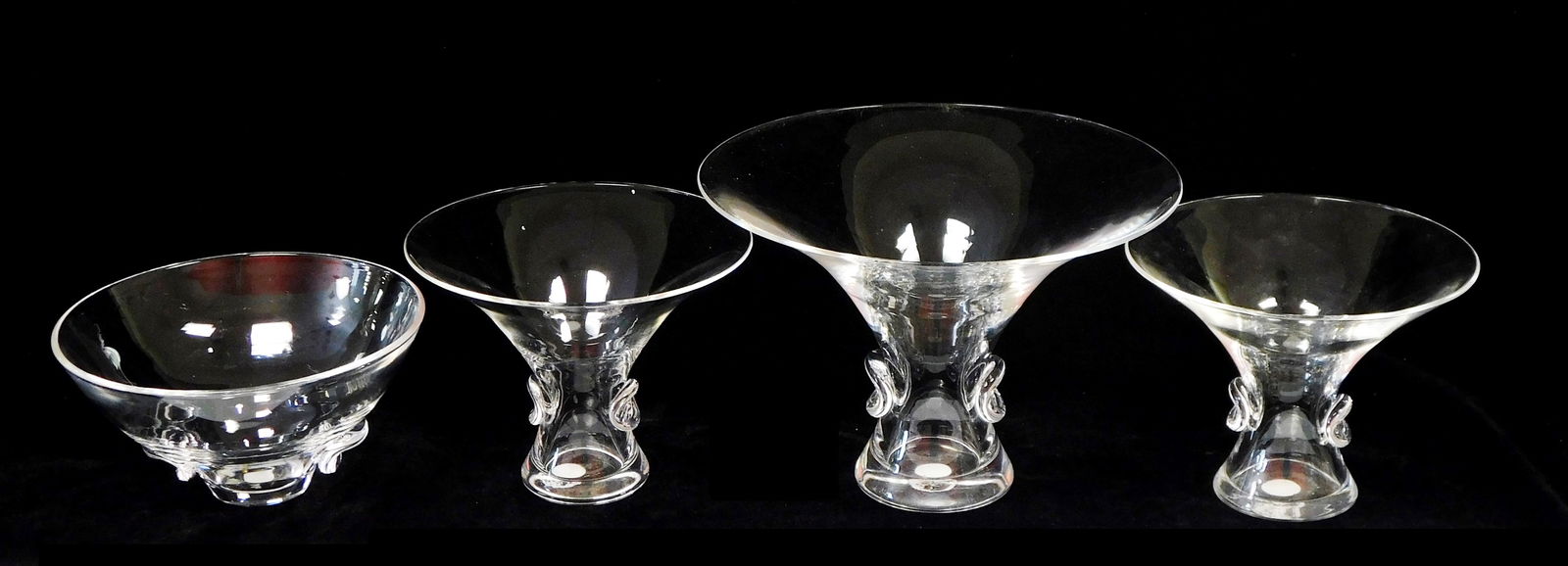 GLASS: FOUR STEUBEN CRYSTAL