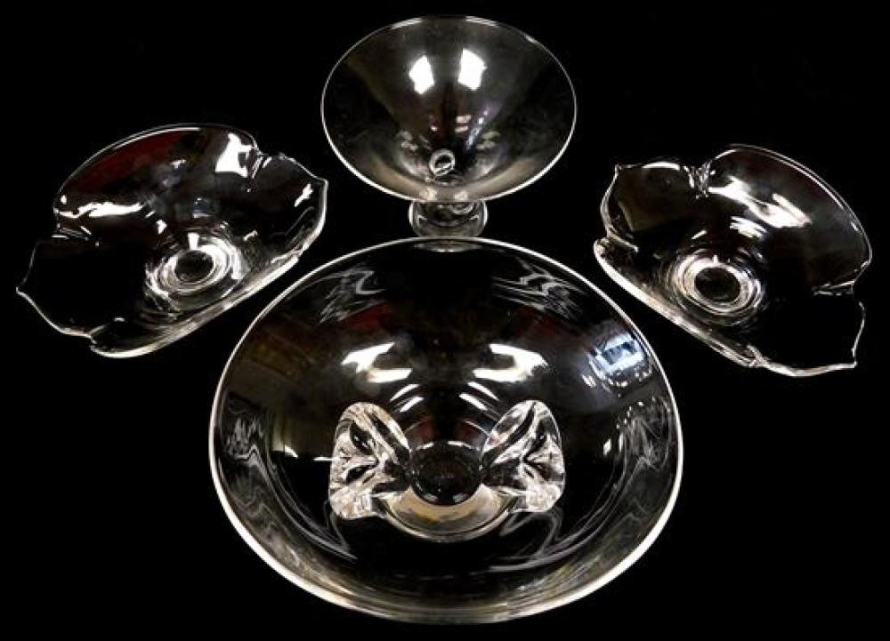 GLASS: FOUR STEUBEN VESSELS: