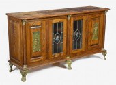 GLASS FRONT OAK QUADRUPLE SLOT