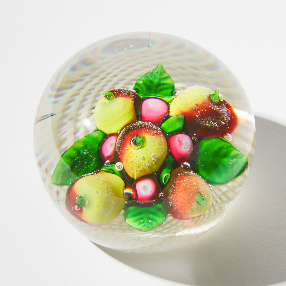 Glass Fruit Paperweight, New