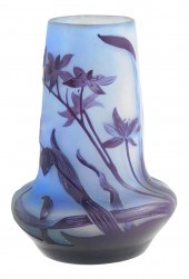 GLASS: GALLE CAMEO GLASS VASE,
