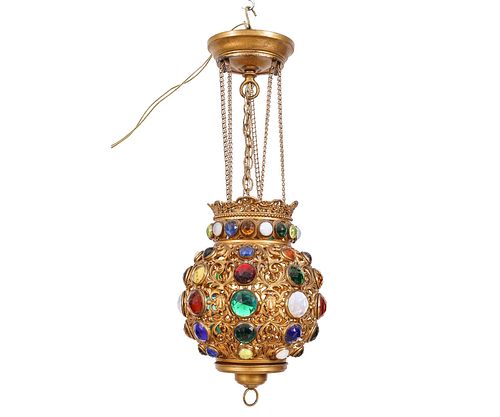 GLASS JEWELED BALL ACCENT LAMPBrass