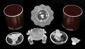 GLASS: LALIQUE, FIVE PIECES TO