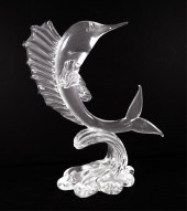 GLASS LEAPING SWORDFISH SCULPT