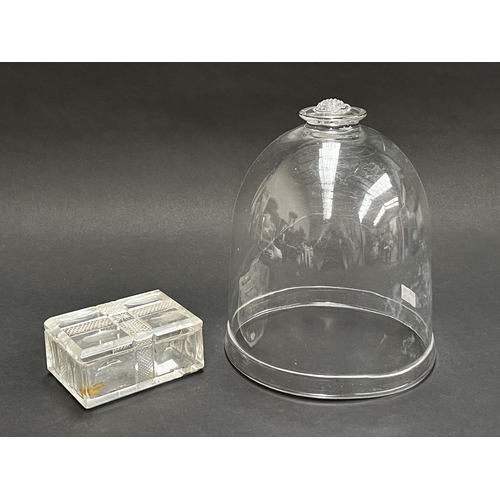 Glass lidded trinket box and