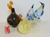 GLASS LOT, LARGE SEAHORSE DECO