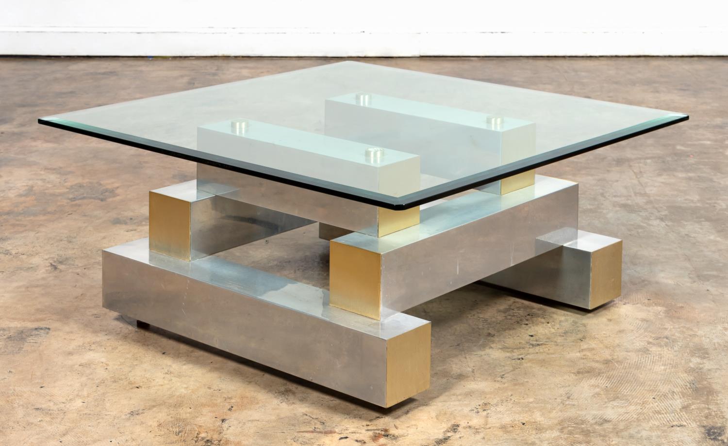 GLASS & METAL COFFEE TABLE,