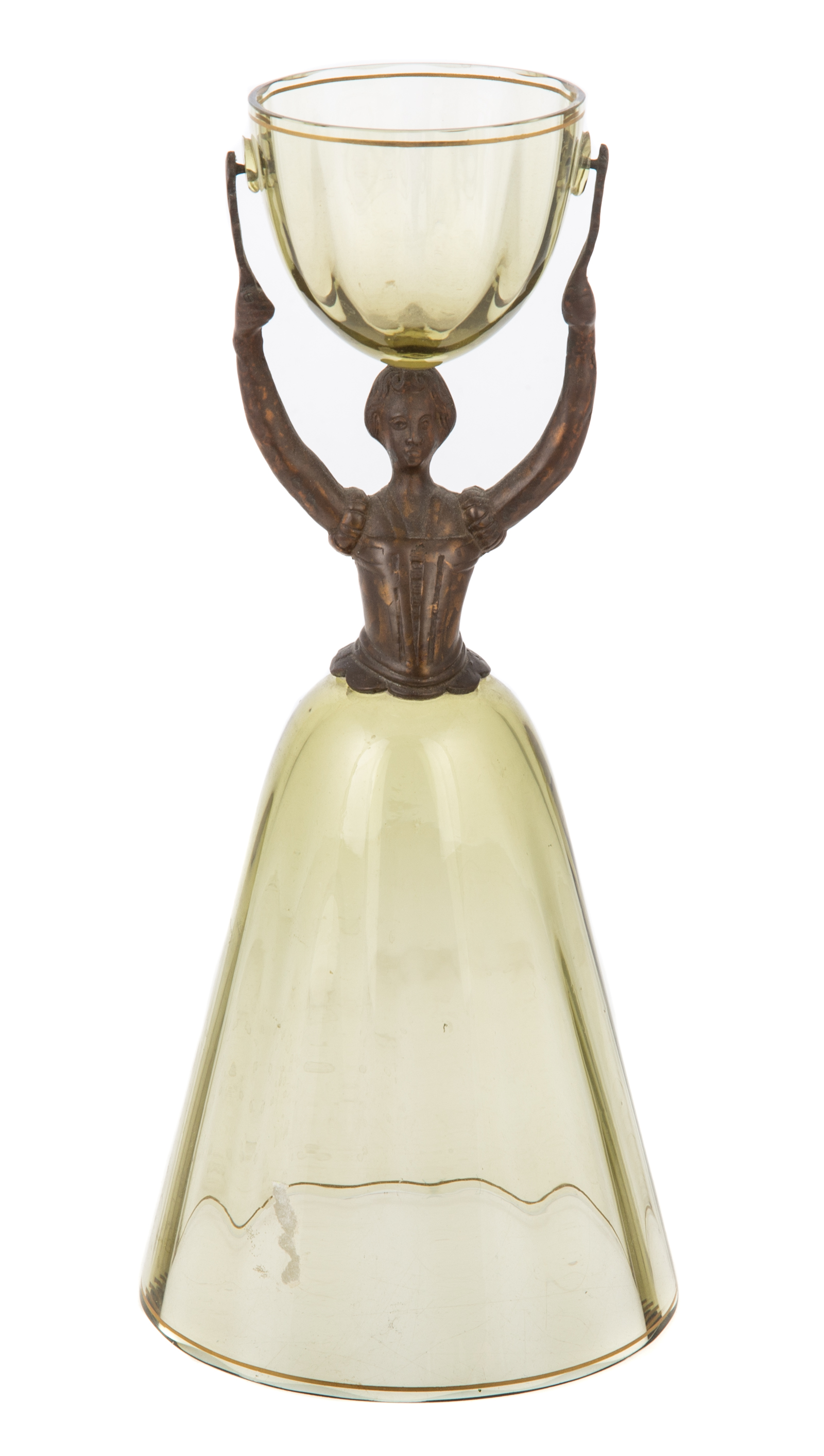GLASS & METAL WEDDING CUP Depicting