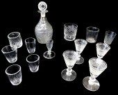 GLASS: MOLD BLOWN DECANTER, 19