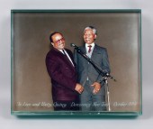 GLASS MOUNTED PHOTOGRAPH OF QU