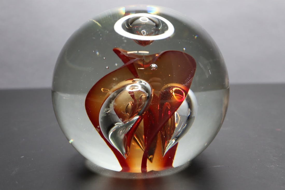 GLASS PAPERWEIGHT, 3" DOME CLEAR