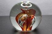 GLASS PAPERWEIGHT, 3" DOME CLE