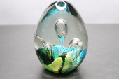 GLASS PAPERWEIGHT, 3"HIGH EGG