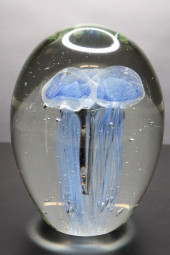 GLASS PAPERWEIGHT, 6.5"HIGH CL