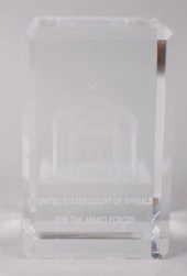 GLASS PAPERWEIGHT FROM U.S. CO