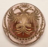 Glass paperweight with engrave