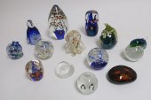GLASS PAPERWEIGHTS: PENGUINS,