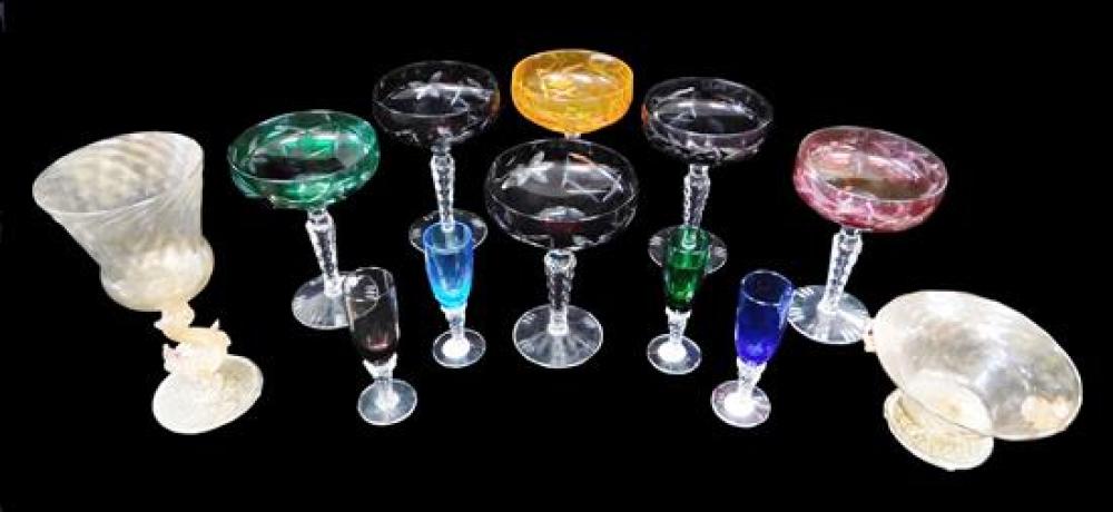GLASS: PINK VENETIAN AND COLORED