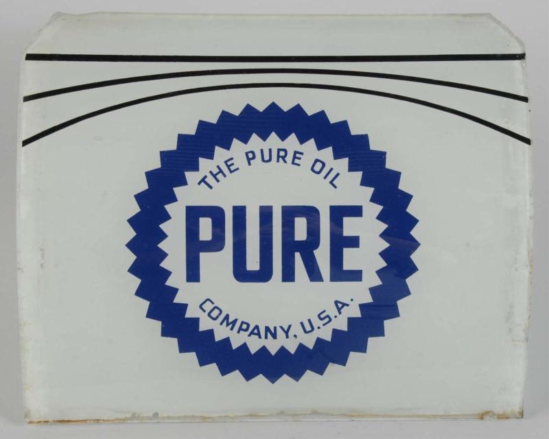 Glass Pure Oil Advertising Sign. 