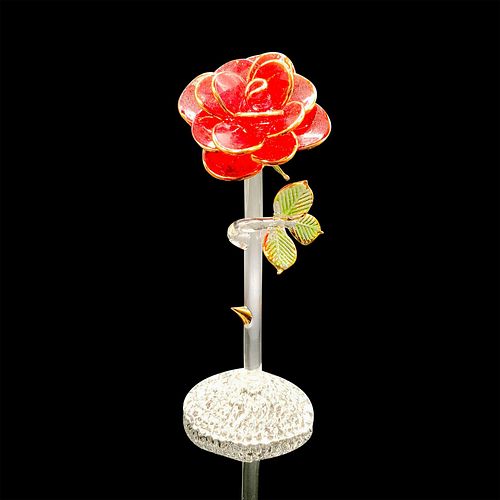 GLASS ROSE FLOWER FIGURINEA glass