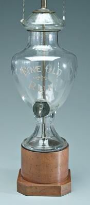 Glass rum decanter, cut glass