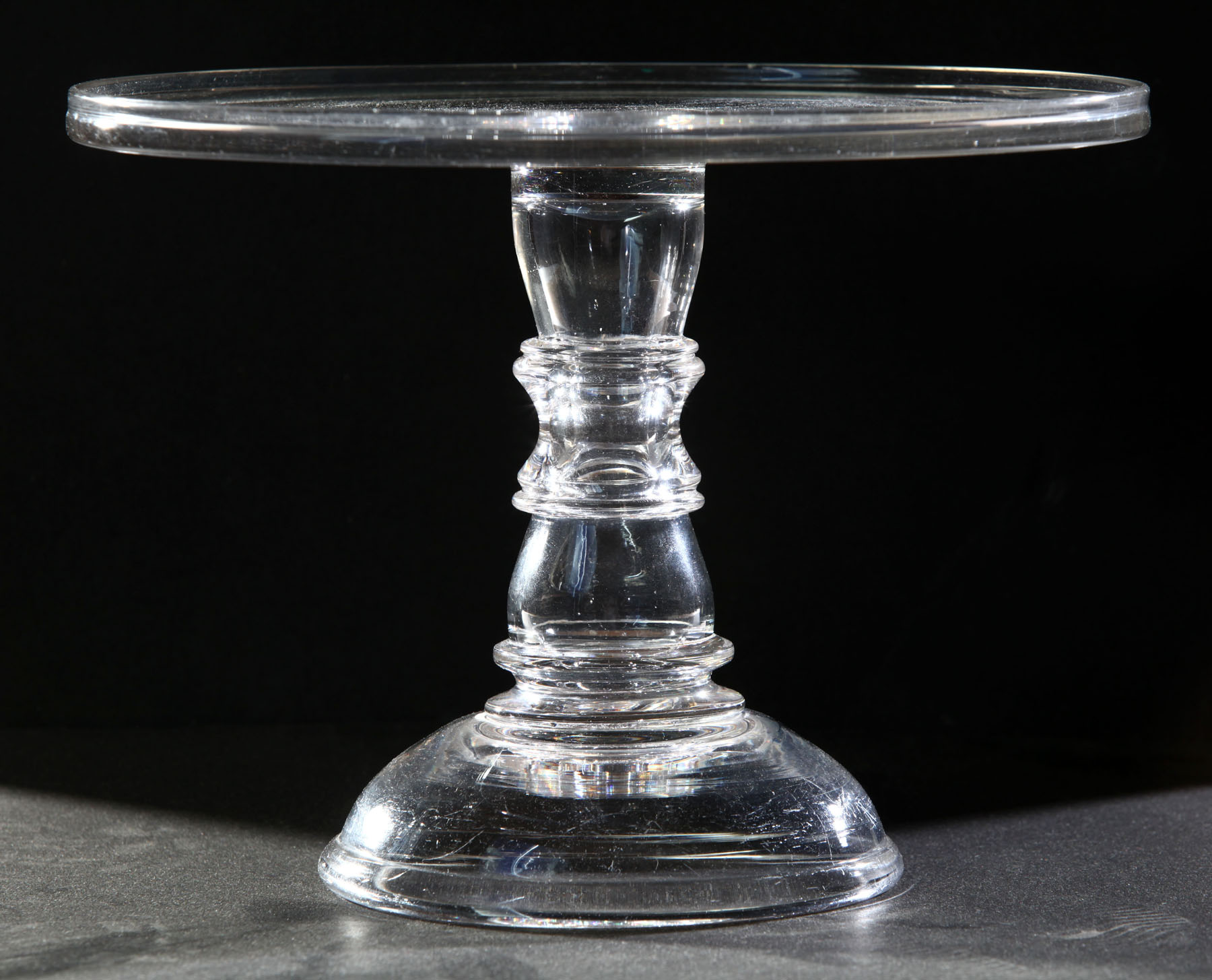 GLASS SALVER OR CAKE STAND. 