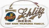 GLASS SCHLITZ BEER SIGN<br>Gla