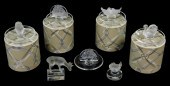 GLASS: SEVEN LALIQUE, FRANCE R