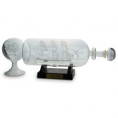 GLASS SHIP MODEL DECANTER & AE