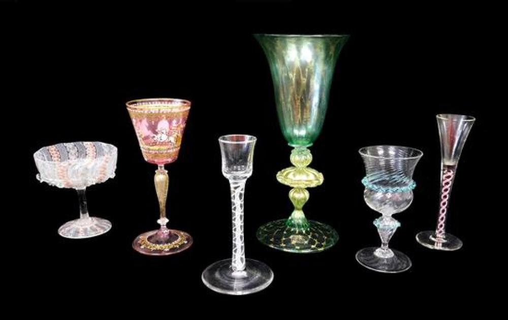 GLASS: STEMWARE, SIX PIECES,