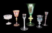 GLASS: STEMWARE, SIX PIECES, I