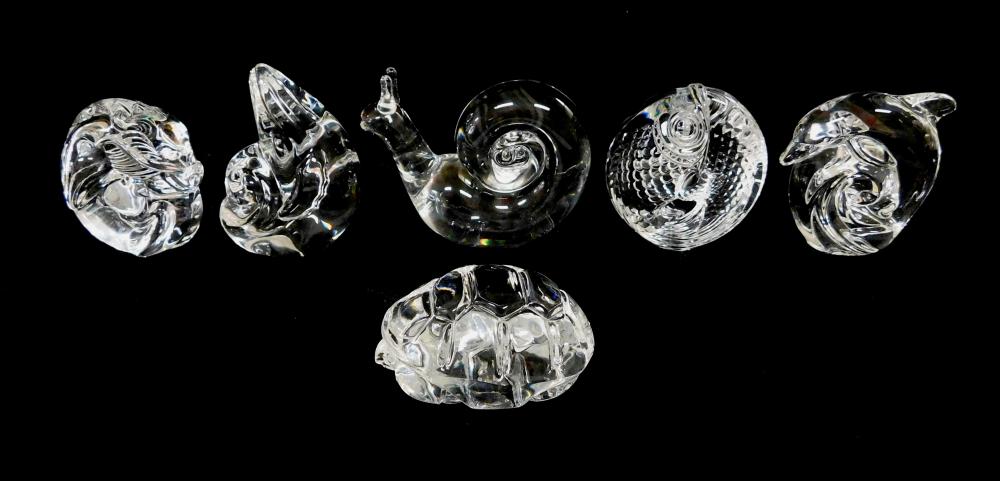 GLASS: STEUBEN, SIX CRYSTAL