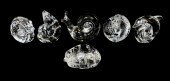 GLASS: STEUBEN, SIX CRYSTAL HA