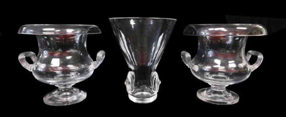 GLASS: STEUBEN, THREE PIECES,